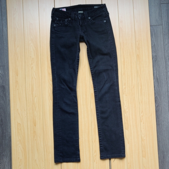 True Religion Dark Wash Skinny Straight Denim Jean - Picture 2 of 7